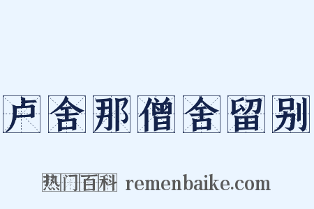 卢舍那僧舍留别是什么意思的图片